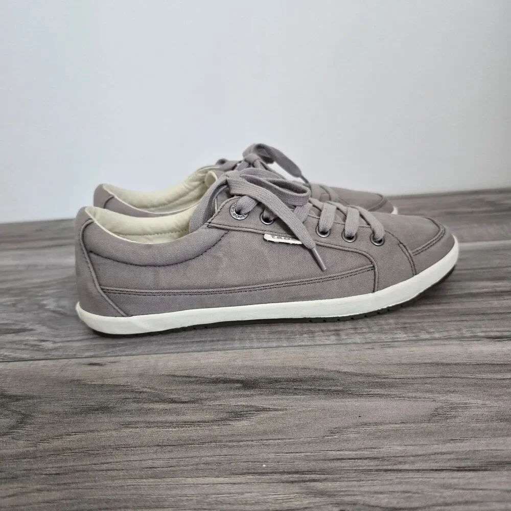 Taos Moc Star 2 Women's Sneakers Taupe Canvas Low Top Lace Up 9 Comfort Shoes